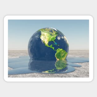 Melting planet Earth Sticker